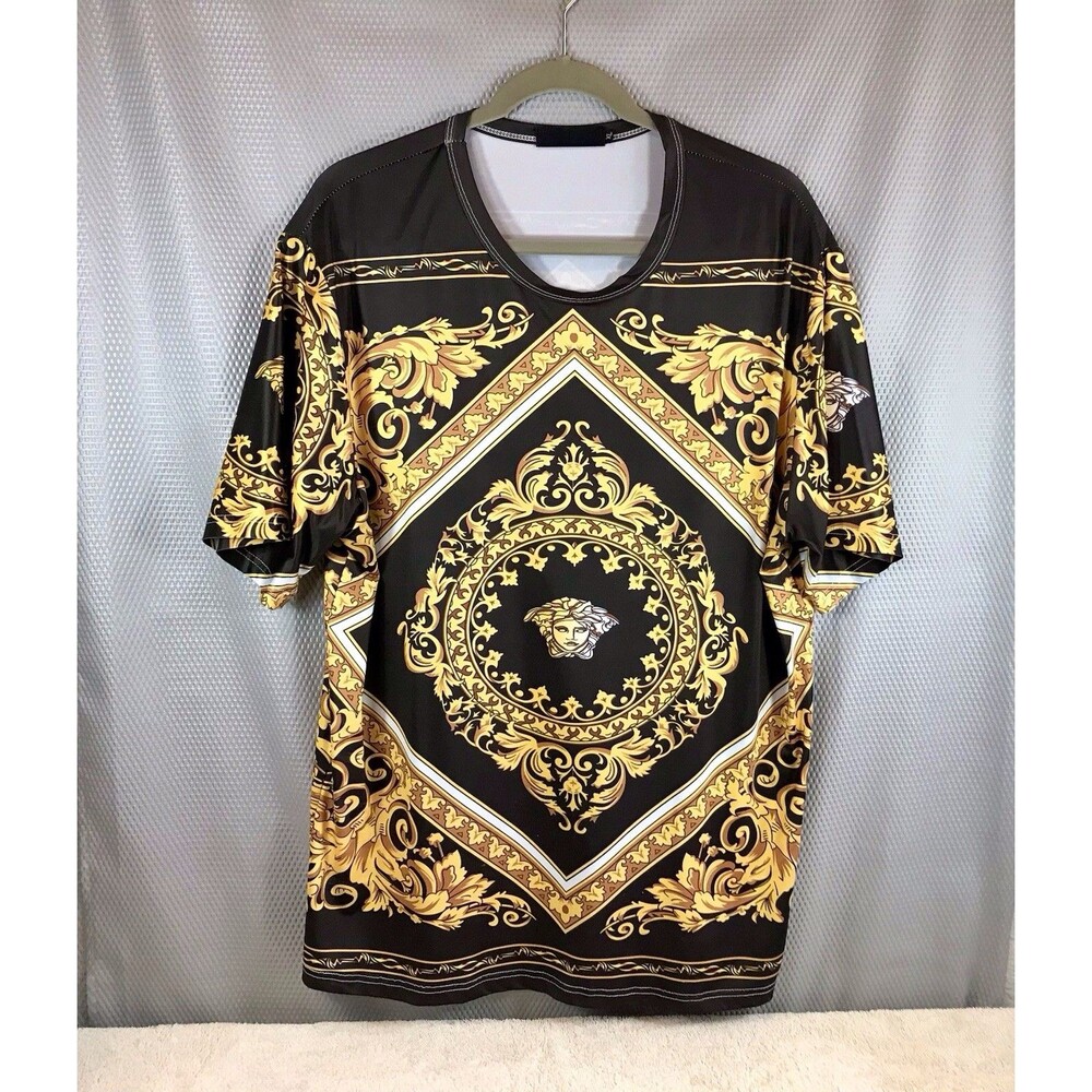 Men’s European Inspired Fashion Crew Shirt Black XL